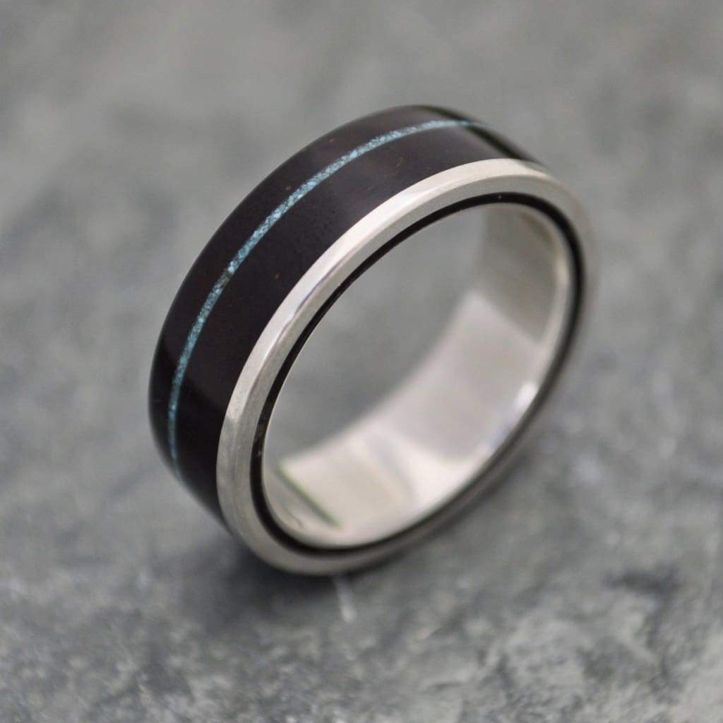 Turquoise Wood Ring, Un Lado Asi Coyol Turquoise - Naturaleza Organic Jewelry & Wood Rings