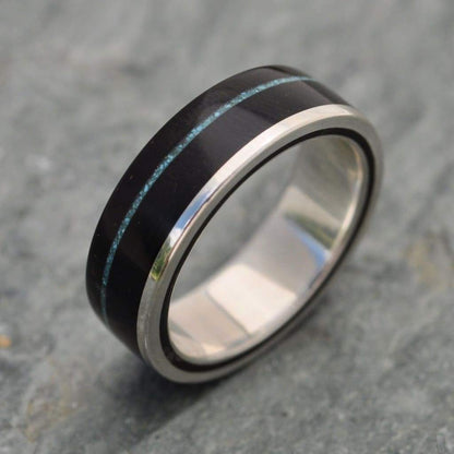 Turquoise Wood Ring, Un Lado Asi Coyol Turquoise - Naturaleza Organic Jewelry & Wood Rings