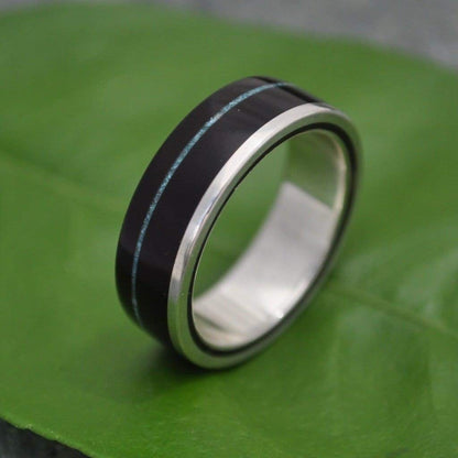 Turquoise Wood Ring, Un Lado Asi Coyol Turquoise - Naturaleza Organic Jewelry & Wood Rings