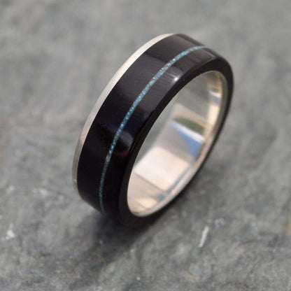 Turquoise Wood Ring, Un Lado Asi Coyol Turquoise - Naturaleza Organic Jewelry & Wood Rings