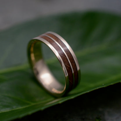 Yellow Gold Lados Linea Bourbon Barrel Ring - Naturaleza Organic Jewelry