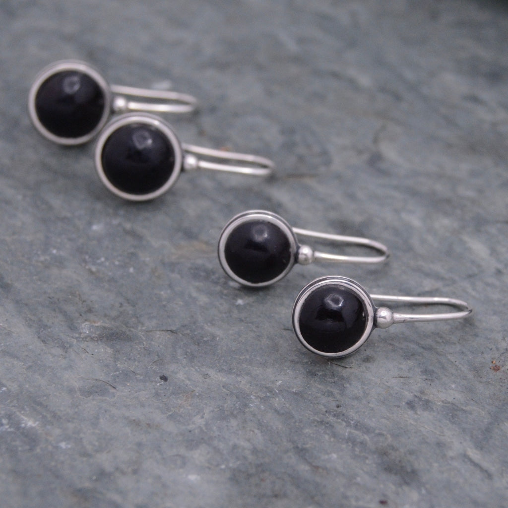 Eclipse Earrings - patacon seed and recycled sterling silver earrings drop earrings black earrings ecofriendly earrings