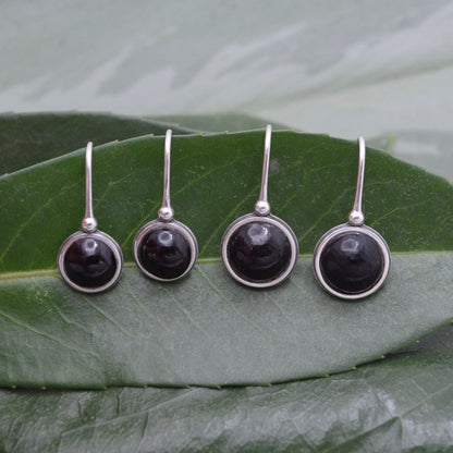 Eclipse Earrings - patacon seed and recycled sterling silver earrings drop earrings black earrings ecofriendly earrings