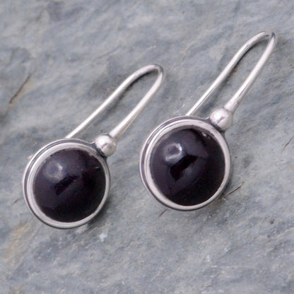 Eclipse Earrings - patacon seed and recycled sterling silver earrings drop earrings black earrings ecofriendly earrings