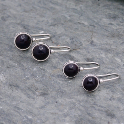 Eclipse Earrings - patacon seed and recycled sterling silver earrings drop earrings black earrings ecofriendly earrings