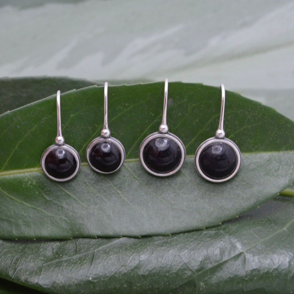 Eclipse Earrings - patacon seed and recycled sterling silver earrings drop earrings black earrings ecofriendly earrings