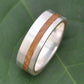 Equinox Bourbon Barrel Oak Wood Ring with Recycled Silver, Whiskey Barrel Ring - Naturaleza Organic Jewelry & Wood Rings