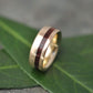 Cocobolo Gold Wood Wedding Ring Comfort Fit, Gold Wood Wedding Ring, Mens Wood Wedding Ring, Wood and Gold Inlay Ring