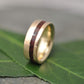 Cocobolo Gold Wood Wedding Ring Comfort Fit, Gold Wood Wedding Ring, Mens Wood Wedding Ring, Wood and Gold Inlay Ring