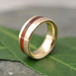 Cocobolo Gold Wood Wedding Ring Comfort Fit, Gold Wood Wedding Ring, Mens Wood Wedding Ring, Wood and Gold Inlay Ring