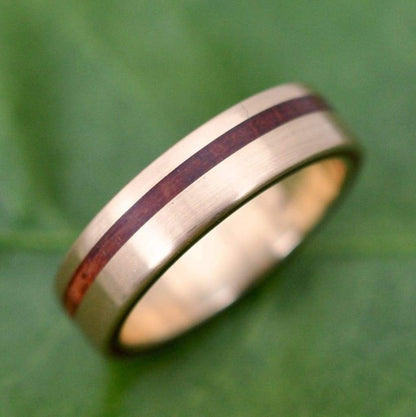 Yellow Gold Equinox Guapinol Wood Ring, 14k Recycled Yellow Gold - Naturaleza Organic Jewelry & Wood Rings
