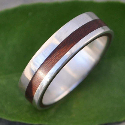 Equinox Nacascolo Wood Ring with Recycled Silver - Naturaleza Organic Jewelry & Wood Rings