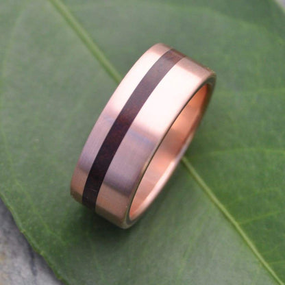 Rose Gold Equinox Nacascolo Wood Ring - Naturaleza Organic Jewelry & Wood Rings