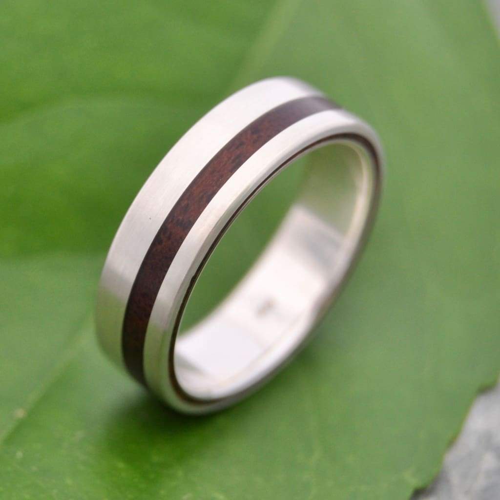 Walnut Wood Ring with Recycled Sterling Silver, Equinox Ring - Naturaleza Organic Jewelry & Wood Rings