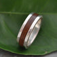 Hammered Lados Nacascolo Wood Ring with Recycled Sterling Silver - Naturaleza Organic Jewelry & Wood Rings