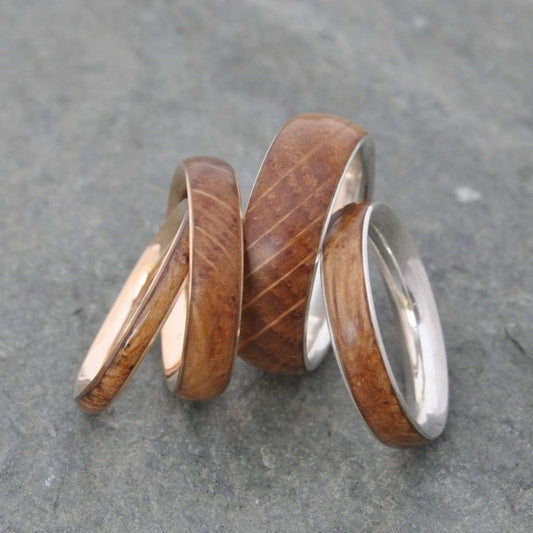 Siempre bourbon barrel ring with sterling silver comfort fit interior