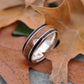 Juntos Bourbon Barrel Wood Inlay Ring with Recycled Sterling Silver - Naturaleza Organic Jewelry & Wood Rings
