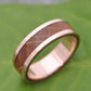 Rose Gold Bourbon Barrel Wood Wedding Ring, Lados - Naturaleza Organic Jewelry & Wood Rings