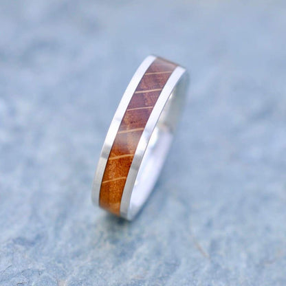 Comfort Lados Bourbon Barrel Wedding Band - Naturaleza Organic Jewelry & Wood Rings