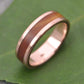 Rose Gold Lingum Vitae Wood Wedding Band, Lados Guayacán Wood Ring - Naturaleza Organic Jewelry & Wood Rings