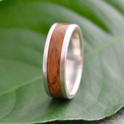 Lados Kentucky Bourbon Barrel Wood Ring Sterling Silver - Naturaleza Organic Jewelry & Wood Rings