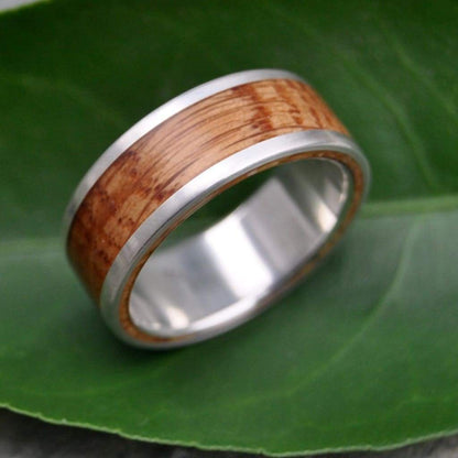 Lados Kentucky Bourbon Barrel Wood Ring Sterling Silver - Naturaleza Organic Jewelry & Wood Rings