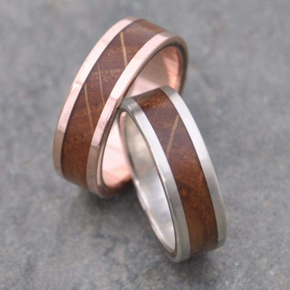 Lados Kentucky Bourbon Barrel Wood Ring Sterling Silver - Naturaleza Organic Jewelry & Wood Rings