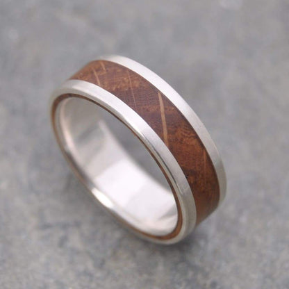 Lados Kentucky Bourbon Barrel Wood Ring Sterling Silver - Naturaleza Organic Jewelry & Wood Rings