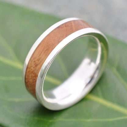 White Gold Kentucky Bourbon Barrel Ring, Lados Wood Ring - Naturaleza Organic Jewelry & Wood Rings