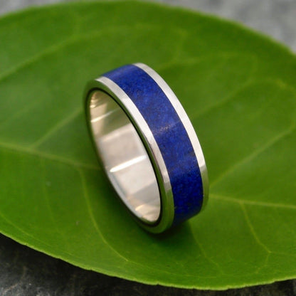 Lados Lapiz Azul Recycled Sterling Silver, Stone and Wood Ring - Naturaleza Organic Jewelry & Wood Rings
