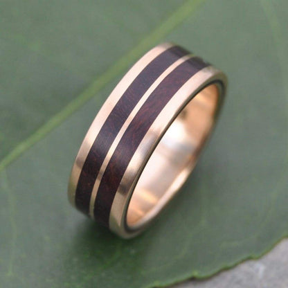 Yellow Gold Lados Linea Nacascolo Wood Ring - Naturaleza Organic Jewelry & Wood Rings