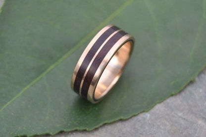 Yellow Gold Lados Linea Nacascolo Wood Ring - Naturaleza Organic Jewelry & Wood Rings