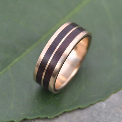 Yellow Gold Lados Linea Nacascolo Wood Ring - Naturaleza Organic Jewelry & Wood Rings