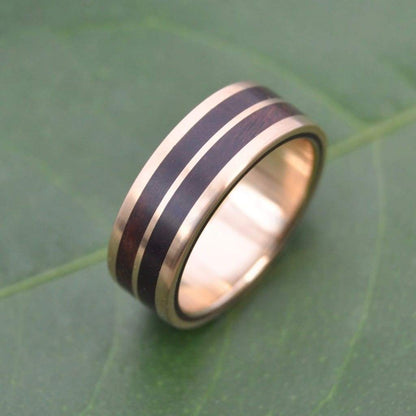 Yellow Gold Lados Linea Nacascolo Wood Ring - Naturaleza Organic Jewelry & Wood Rings