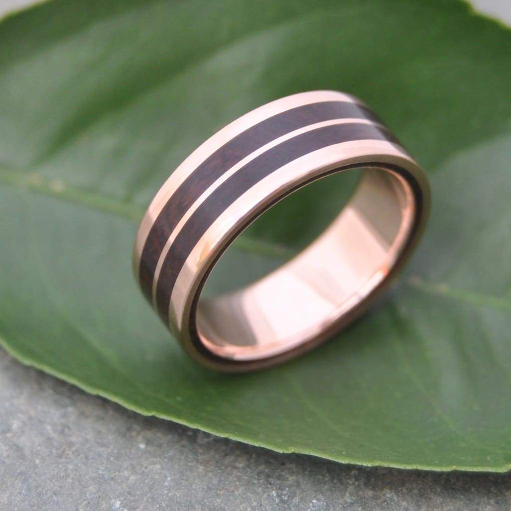 Rose Gold Lados Linea Nacascolo Wood Ring - Naturaleza Organic Jewelry & Wood Rings