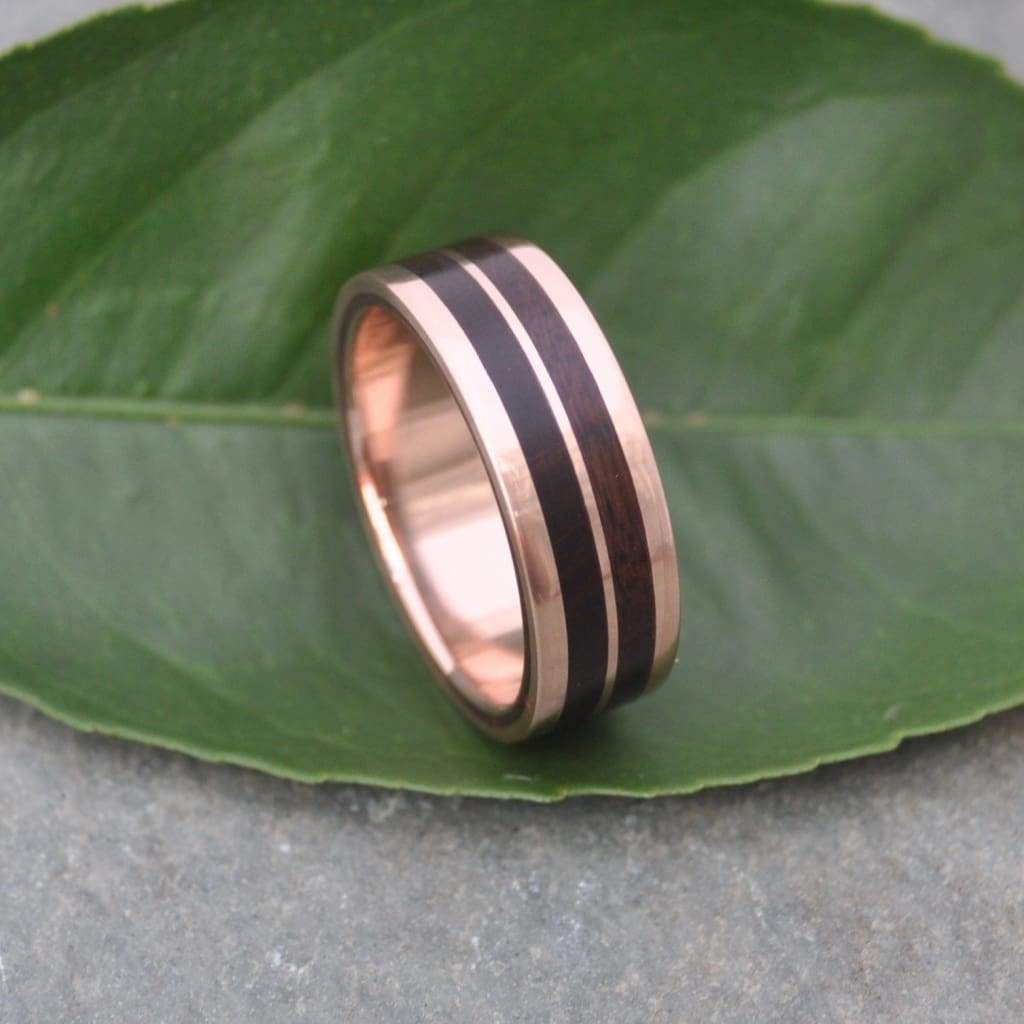Rose Gold Lados Linea Nacascolo Wood Ring - Naturaleza Organic Jewelry & Wood Rings