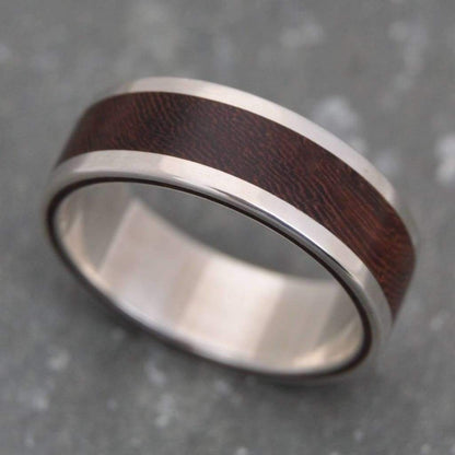 White Gold Lados Nacascolo Wood Wedding Band - Naturaleza Organic Jewelry & Wood Rings