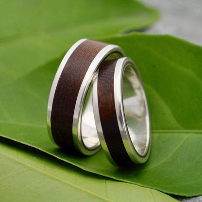White Gold Lados Nacascolo Wood Wedding Band - Naturaleza Organic Jewelry & Wood Rings