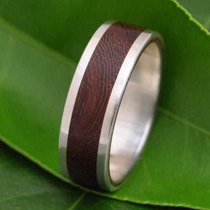 White Gold Lados Nacascolo Wood Wedding Band - Naturaleza Organic Jewelry & Wood Rings