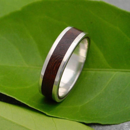 White Gold Lados Nacascolo Wood Wedding Band - Naturaleza Organic Jewelry & Wood Rings