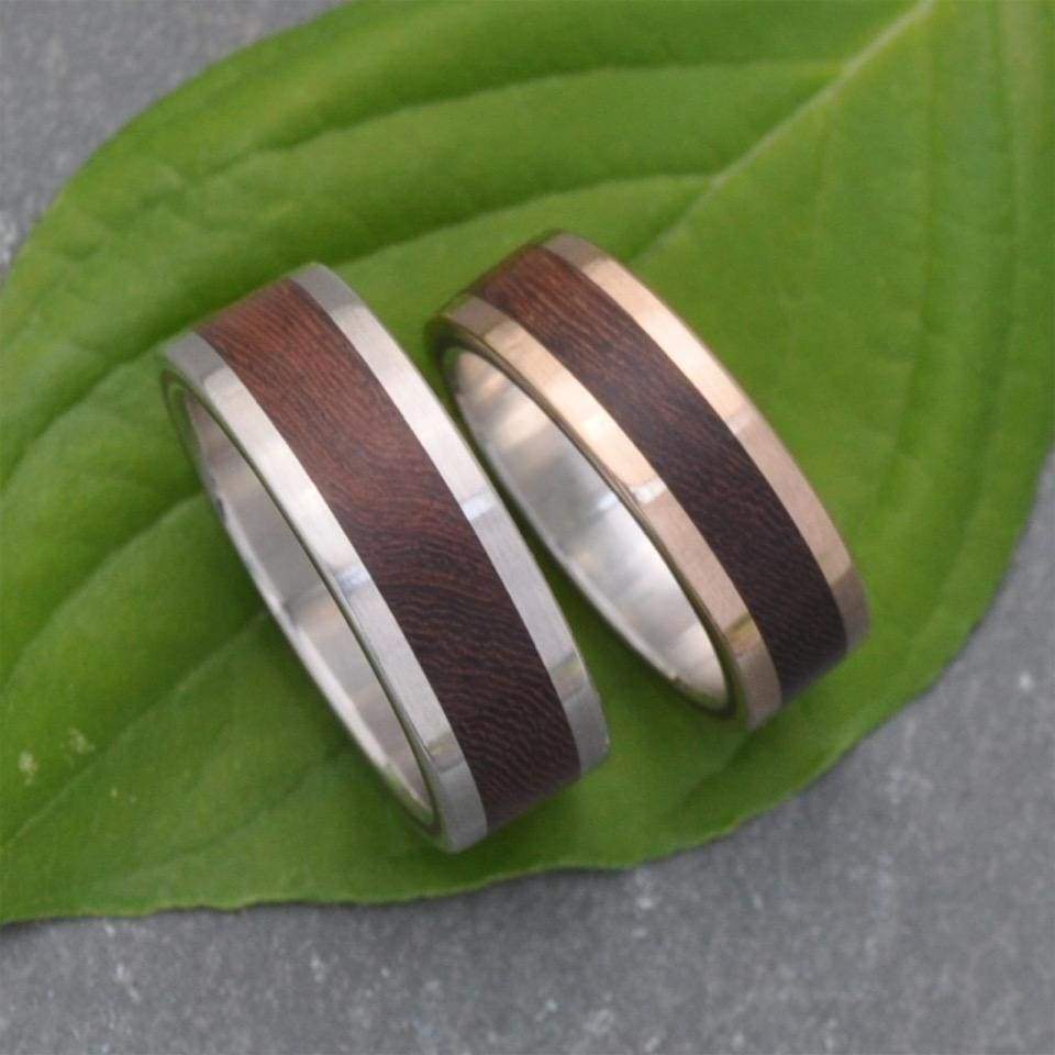 Yellow Gold and Silver Lados Nacascolo Wood Ring - Naturaleza Organic Jewelry & Wood Rings