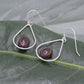 Lagrima Earrings with Guanacaste Seed - teardrop dangle sterling silver earrings ecofriendly earrings organic earrings