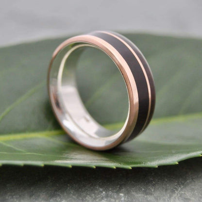 Handmade nacascolo rose gold and silver ring, Louisville Kentucky