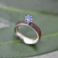 Sapphire and Koa Wood Engagement Ring Rose Gold Wood Rings