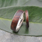 White Gold Koa Wood Wedding Band, Comfort Fit Wood Ring, Siempre Wood RIng - Naturaleza Organic Jewelry & Wood Rings