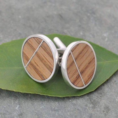 Bourbon Barrel Solsticio Cufflinks - Naturaleza Organic Jewelry & Wood Rings