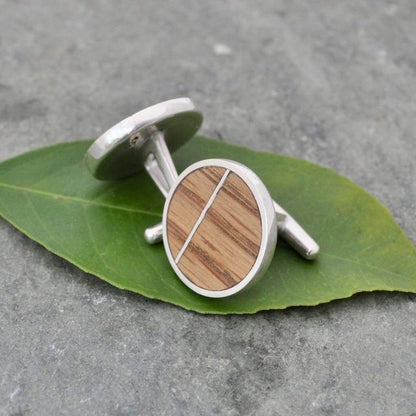 Bourbon Barrel Solsticio Cufflinks - Naturaleza Organic Jewelry & Wood Rings