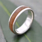 Bourbon Barrel Ring, Comfort Fit Silver Tierra Wooden Ring - Naturaleza Organic Jewelry & Wood Rings