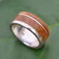 Bourbon Barrel Wedding Band, Recycled Sterling Silver Un Lado Asi Wood Ring - Naturaleza Organic Jewelry & Wood Rings