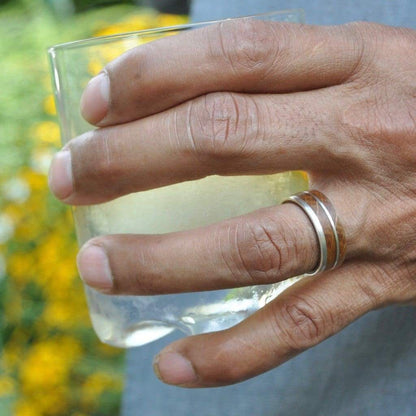 Kentucky Bourbon Barrel Wedding Band, Un Lado Asi Wood Ring - Naturaleza Organic Jewelry & Wood Rings